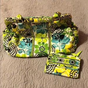 Vera Bradley Limes up shoulder satchel and wallet